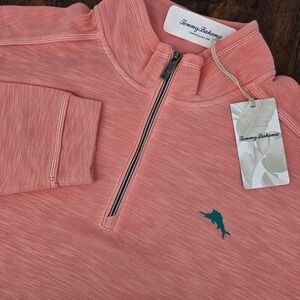 Tommy Bahama Tobago Bay 1/4 Zip Sweatshirt Mens XL Passion Peach NWT